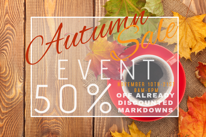 Autumn Sale Retail Harvest Fall Discount Coupon Promo Foliag Template ...