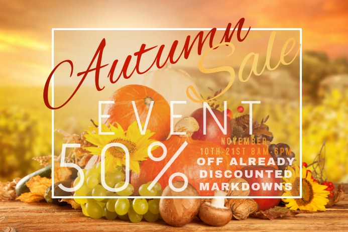 Copy of Autumn Sale Retail Harvest Fall Discount Pumpkin Promo Food ...