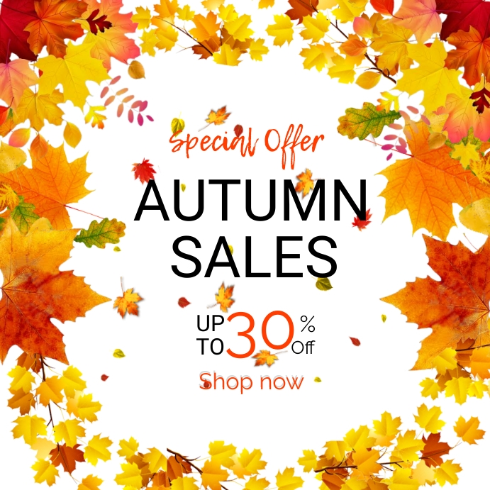 Fall Sales Window Autumn sales Template | PosterMyWall