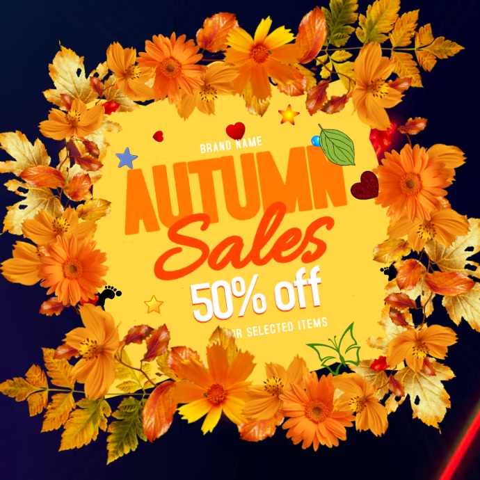 AUTUMN SALES FLYER CLIP Publicação no Instagram template