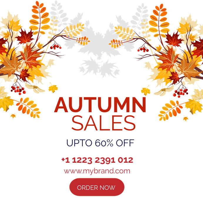autumn sales poster Сообщение Instagram template