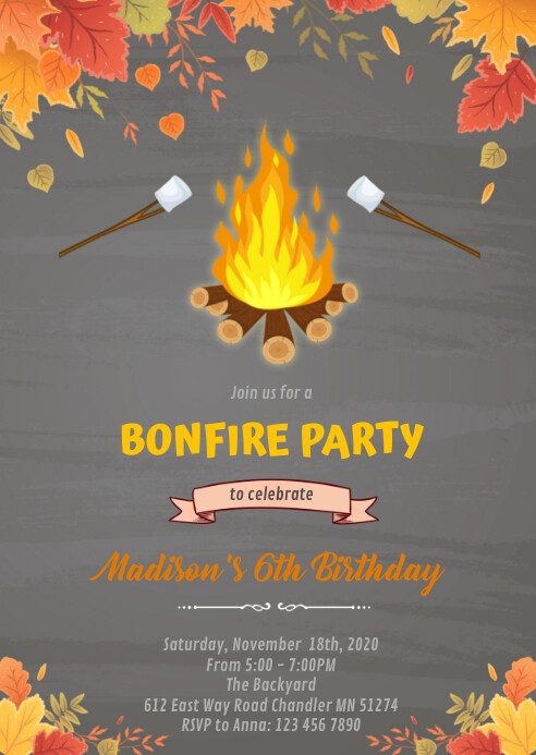 Bonfire Invitations Free Printable