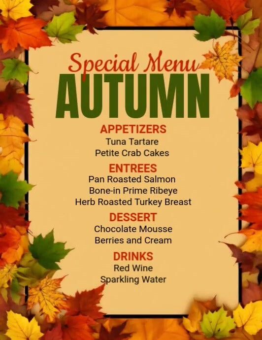 Autumn Special Menu Template | PosterMyWall