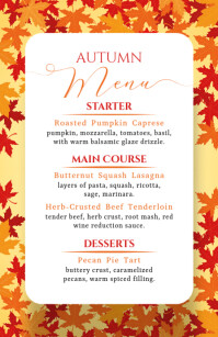 White Autumn Menu ความกว้างแบบครึ่งหน้า Template