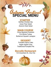 Autumn Food Menu Template | PosterMyWall