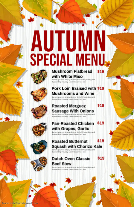 Copy of autumn special menu design | PosterMyWall