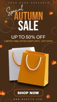 Autumn special sale shopping flyer - discount deals promotion advert video template