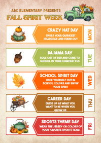 Autumn Spirit Week Itinerary A4 template