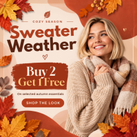 Cokelat Fall Sweater Sale Iphosti le-Instagram Template
