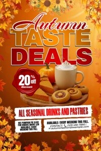 Autumn Taste Deals 20% Off Plakat template