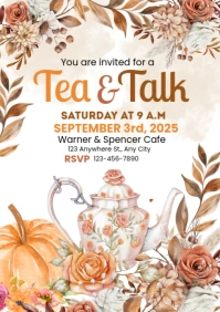 Autumn Tea Party A4 template