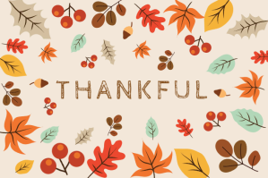 Autumn Thankful Thanksgiving Greeting Card Etykieta template