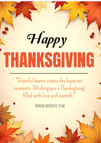 autumn thanksgiving background A4 template