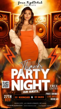 Autumn Thanksgiving Club Party Event Ad Design Template Instagram Story