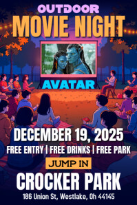 Avatar Outdoor Movie Night Poster Template