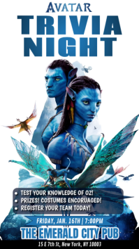 Avatar Trivia Night Movie Quiz Instagram Story template