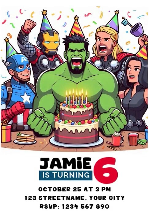 Avengers Birthday Template | PosterMyWall