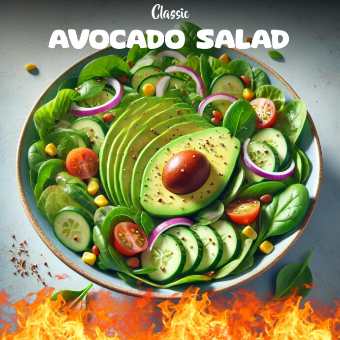 Avocado Salad Instagram Flyer template