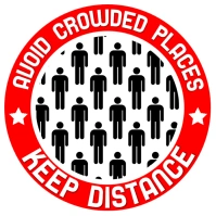 Avoid Crowded Places Sign Template Square (1:1)
