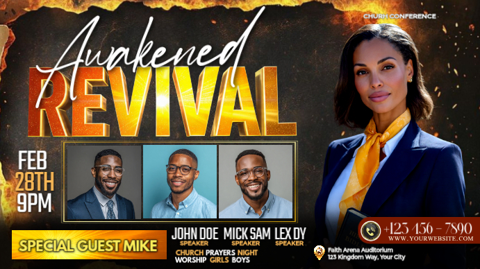 Copy of Awakened Revival Fire Conference Night | PosterMyWall