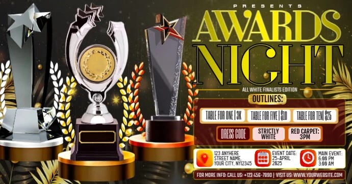 Award Night Ceremony Imagem partilhada do Facebook template