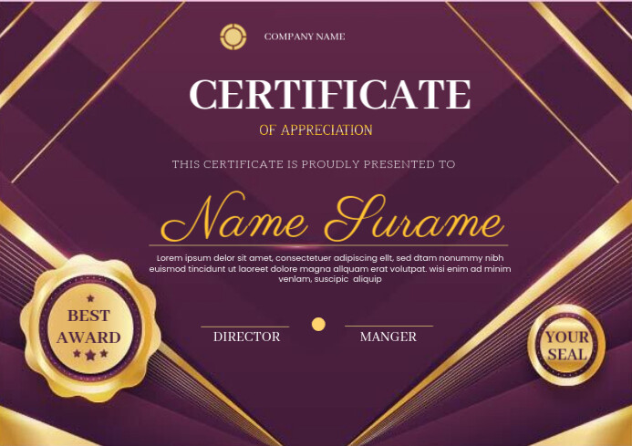Award Of Appreciation For Exemplary Support Template | PosterMyWall