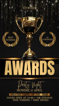Черный Awards Ceremony งานแสดงผลงานแบบดิจิทัล Template