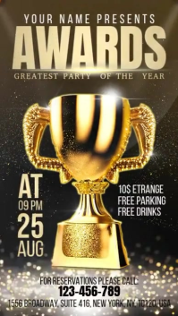 Brown Awards Party Digital Display Template