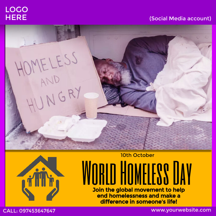 Homeless Support Poster World Homeless Day Template | PosterMyWall