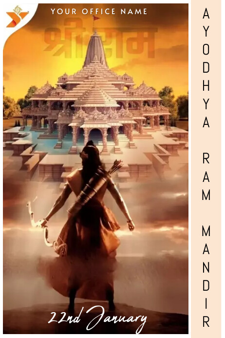 Ayodhya ram mandir Poster template