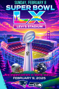 Blå Super Bowl Event 海报 Template
