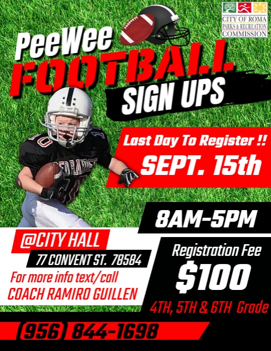 Football Sign Ups Flyer PosterMyWall