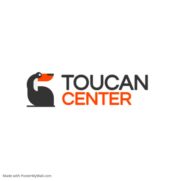 grey and orange colors template design toucan