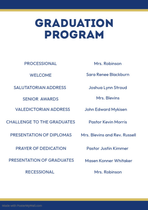 graduation program template pg2 | PosterMyWall