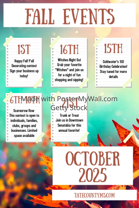 Autumn Events Fall Schedule Poster Template | PosterMyWall