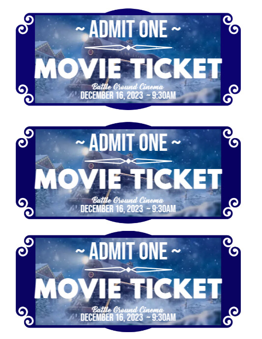 Event Ticket Print 3 per page | PosterMyWall
