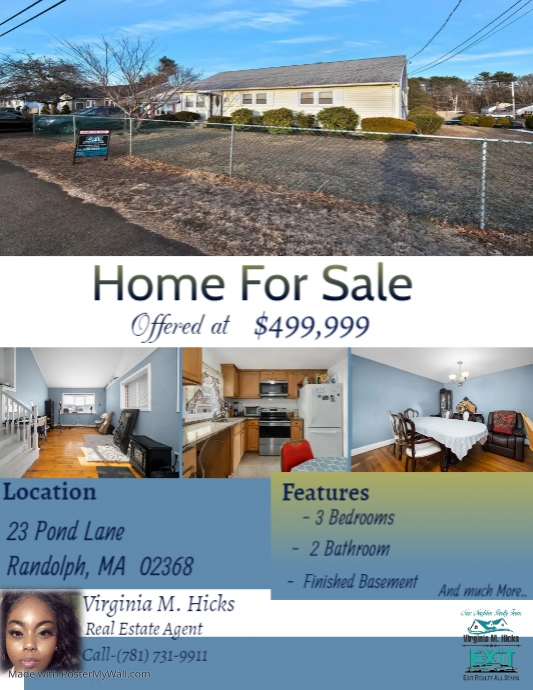 Copy of Real Estate House For Sale Poster Flyer Template | PosterMyWall