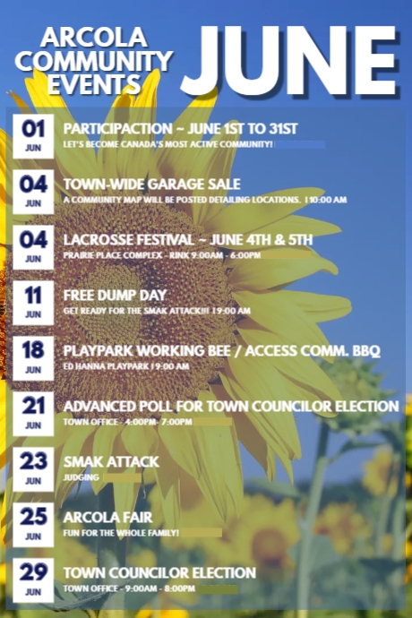 Copy of June Events Schedule Calendar Template | PosterMyWall