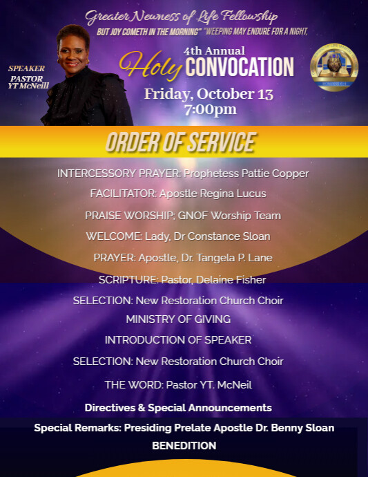Holy Convocation Flyer (2) | PosterMyWall