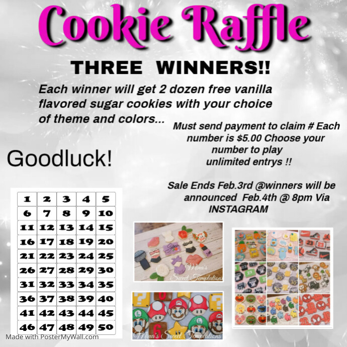 Cookie Raffle Copy of Raffle contest charity fundraising | PosterMyWall