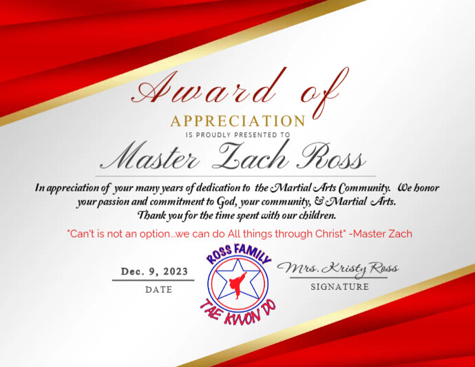 Copy of Red & Gold Certificate of Appreciation Award | PosterMyWall