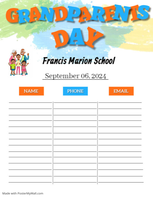 FMS Grandparents Day SignIn Sheet September 27, 2023 PosterMyWall
