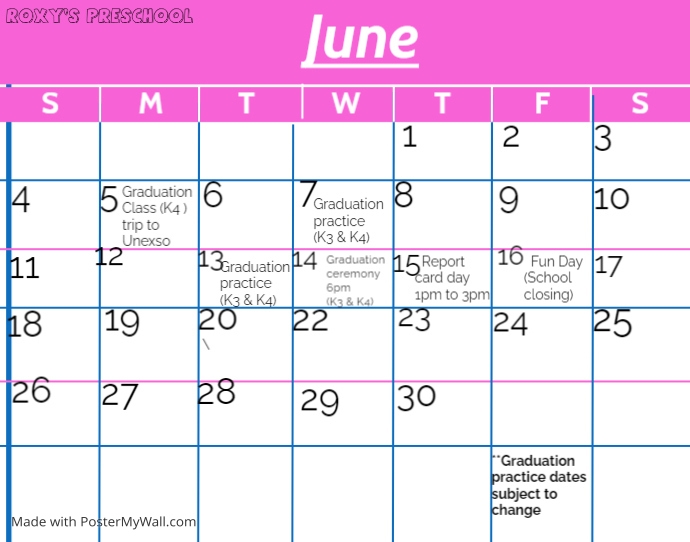 August Word Calendar Template PosterMyWall