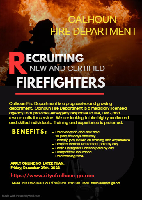 Advertisement Fireman Firefighter Recruitment Flyer | PosterMyWall