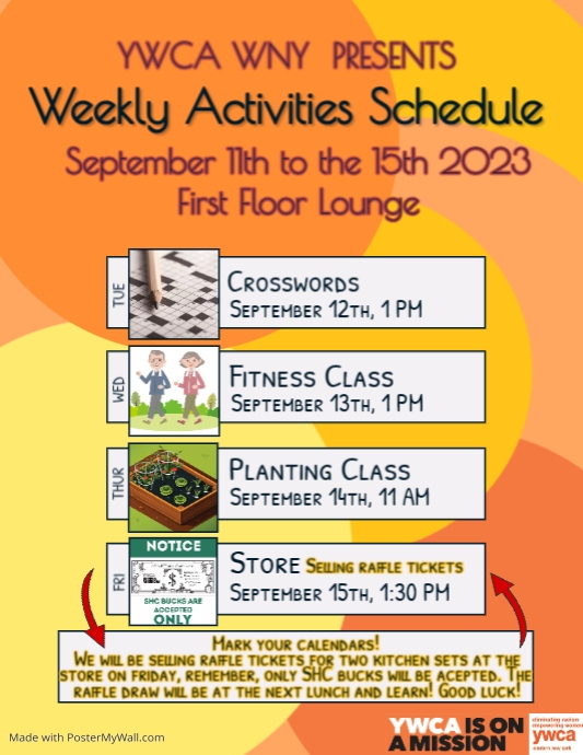 Copy of Weekly Activities Schedule (1) | PosterMyWall