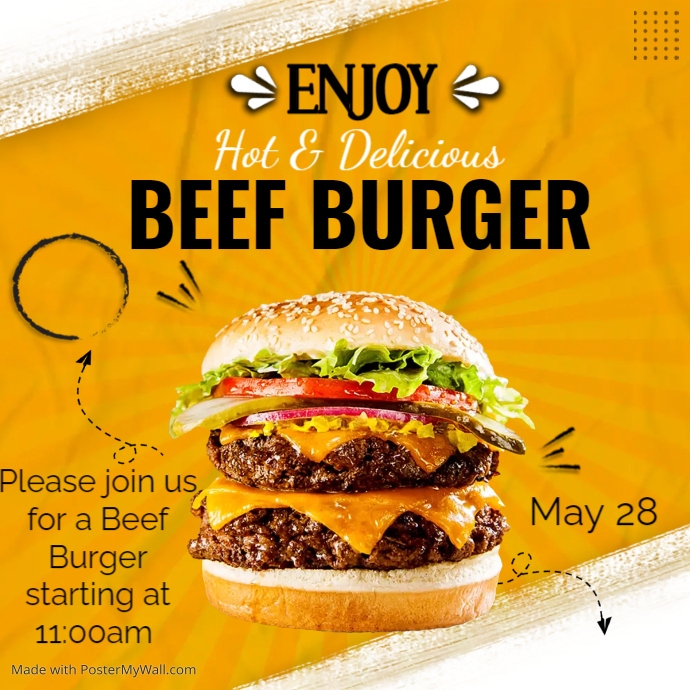 Beef Burger Menu PosterMyWall