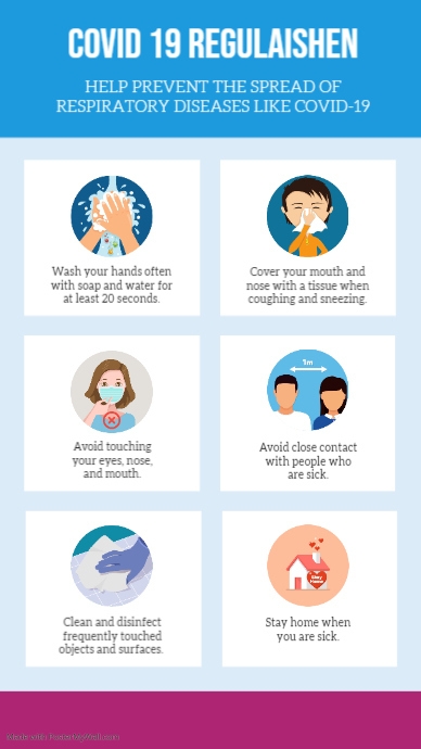 Copy of Copy of Blue Covid Precaution Digital Signage | PosterMyWall