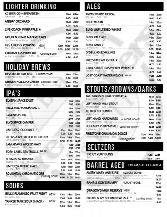 Brewbakers Beer Menu 120721a PosterMyWall