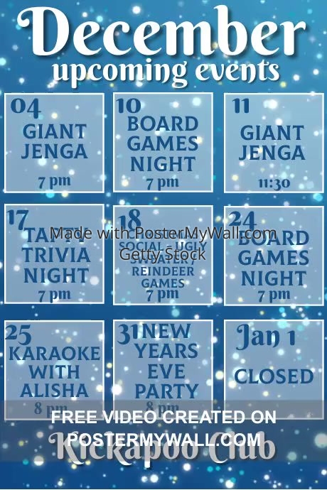 Copy of December Upcoming Events Video Blue Snow Fall | PosterMyWall
