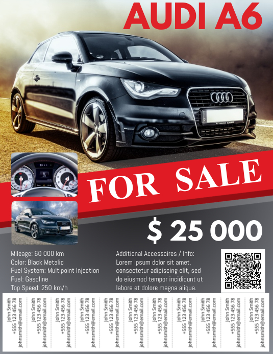 Car For Sale Flyer with Tabs Template | PosterMyWall Car For Sale Flyer w